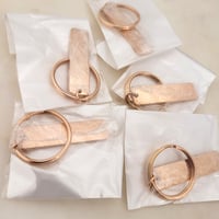 Image 4 of Rectangle Shape Rose Gold Keychain Blanks for Laser Engraving - 5 in Pack