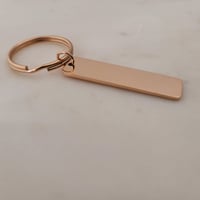 Image 2 of Rectangle Shape Rose Gold Keychain Blanks for Laser Engraving - 5 in Pack