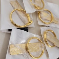 Image 1 of Rectangle Shape Yellow Gold Keychain Blanks for Laser Engraving - 5 in Pack