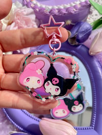 Image 2 of Kuromi & My Melody Keychains