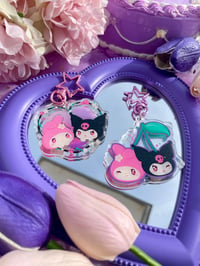 Image 1 of Kuromi & My Melody Keychains