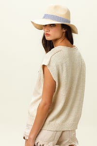 Image 2 of Notched V Neck Knit Top - PRE ORDER MAY 