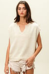 Notched V Neck Knit Top - PRE ORDER MAY 