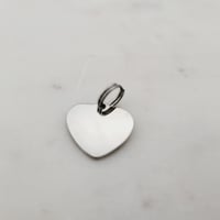 Image 4 of Heart Shape Charms 1.6 cm Steel Silver Tone for Laser Engraving - Pack of 20 pieces