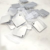 Image 1 of 15 in Pack - Square 3cm x 3cmTag Steel Silver Tone Steel Engravable Blanks