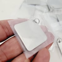 Image 4 of 15 in Pack - Square 3cm x 3cmTag Steel Silver Tone Steel Engravable Blanks