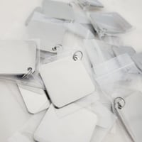 Image 3 of 15 in Pack - Square 3cm x 3cmTag Steel Silver Tone Steel Engravable Blanks