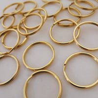 Image 3 of 25 Pieces Gold Color Split Key Chain / Key Rings -Stainless Steel