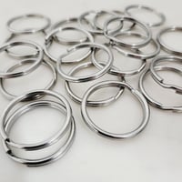 Image 2 of 25 Pieces Steel Silver Color Split Key Chain / Key Rings -Stainless Steel