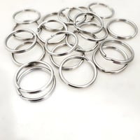 Image 1 of 25 Pieces Steel Silver Color Split Key Chain / Key Rings -Stainless Steel