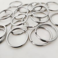 Image 3 of 25 Pieces Steel Silver Color Split Key Chain / Key Rings -Stainless Steel