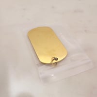 Image 3 of 8 in Pack - Military Tag / Dog Tag Gold Tone Steel Engravable Blanks