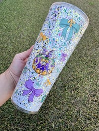 Image 2 of 24oz Acrylic Mardi Gras Snow Globe Cup