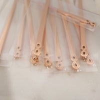 Image 1 of Laser Engraving Flat Rose Gold Bracelet Blanks Infinity Edge Style -10 Pack Metal Blanks 4mm wide