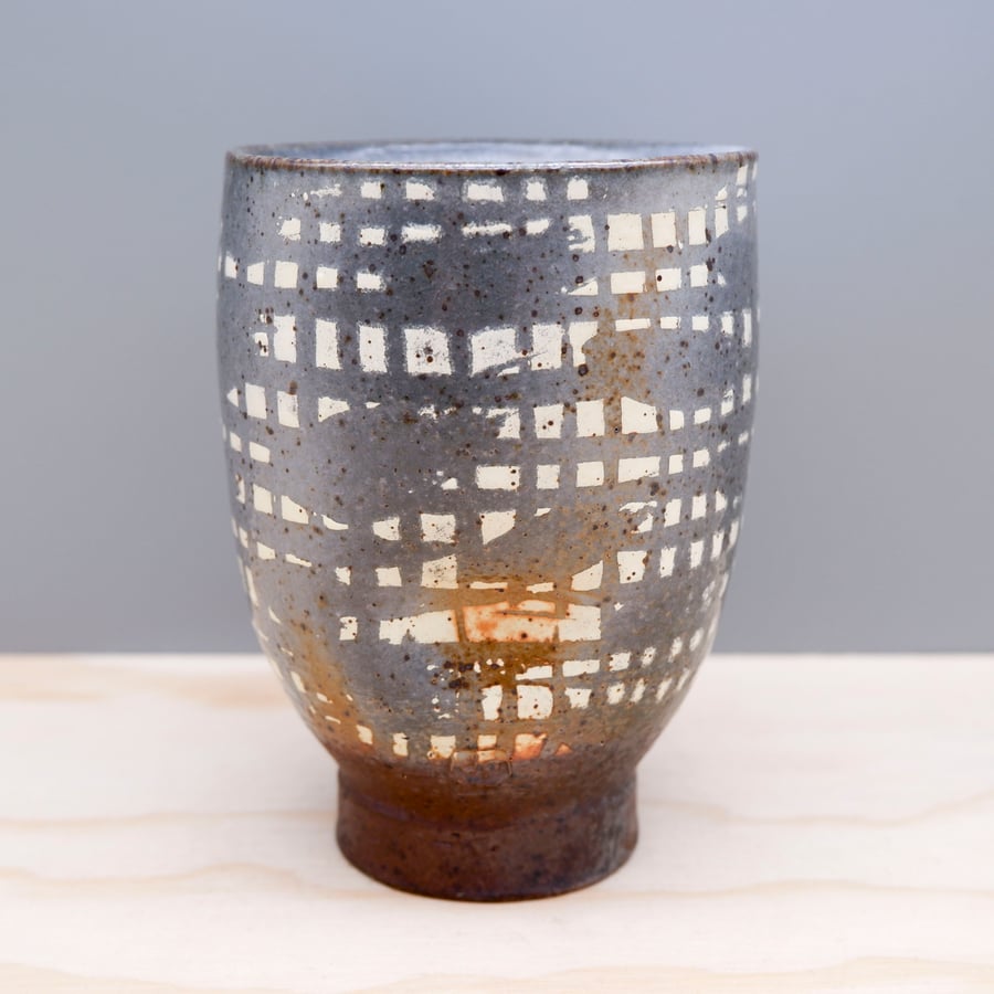 Image of Soda Fired Cup (dimple+grid)