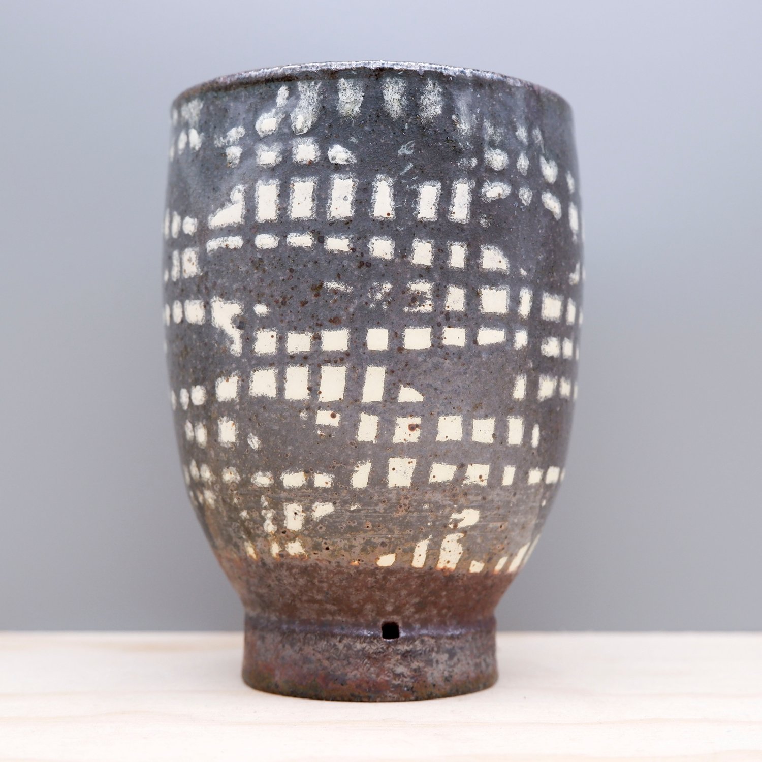 Image of Soda Fired Cup (dimple+grid)