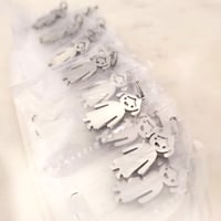 Image 3 of 10 Kid Girl Charms - Steel Silver Laser Engravable Blanks