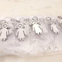 Image 4 of 10 Kid Girl Charms - Steel Silver Laser Engravable Blanks