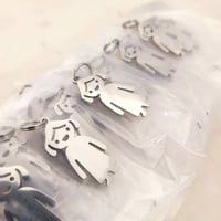 Image 5 of 10 Kid Girl Charms - Steel Silver Laser Engravable Blanks