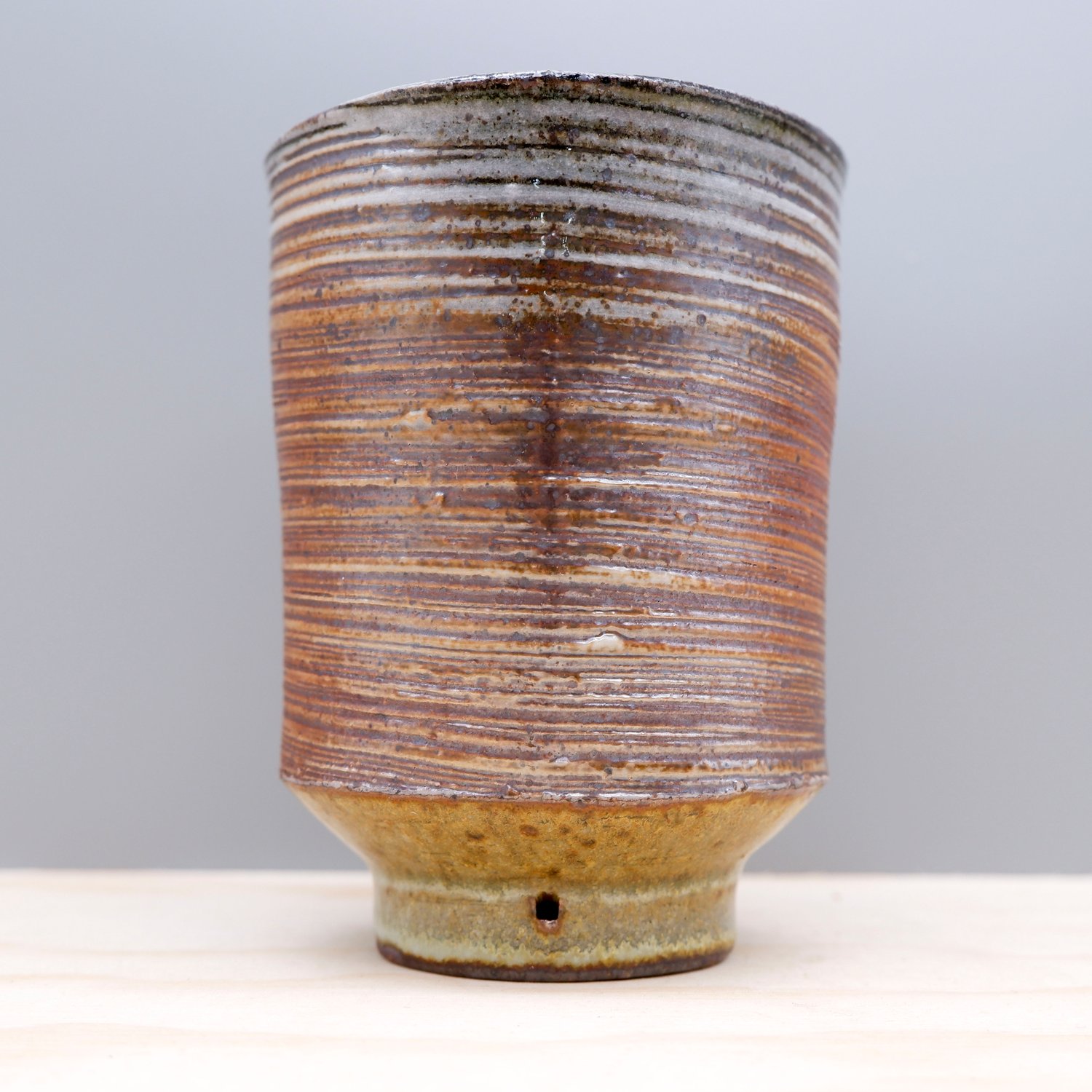 Image of Soda Fired Cup (slip+swirl)