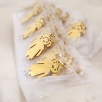 Image 2 of 10 Kid Girl Gold Charms - Gold Color Laser Engravable Blanks