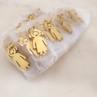 Image 1 of 10 Kid Girl Gold Charms - Gold Color Laser Engravable Blanks