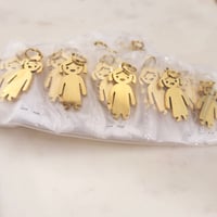Image 3 of 10 Kid Girl Gold Charms - Gold Color Laser Engravable Blanks