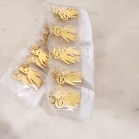 Image 2 of 10 Kid Boy Gold Charms - Gold Color Laser Engravable Blanks