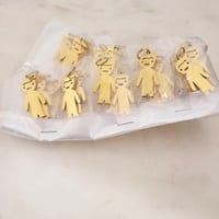 Image 3 of 10 Kid Boy Gold Charms - Gold Color Laser Engravable Blanks