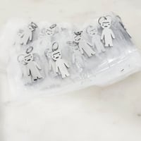 Image 3 of 10 Kid Boy Steel Silver Charms - Steel Silver Color Laser Engravable Blanks