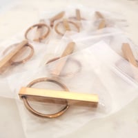 Image 1 of 3D Verticle Bar Pendant Rose Gold Keychain blanks -  Laser Engravable 10 Pack