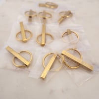 Image 2 of 3D Vertical Bar Pendant Yellow Gold Keychain blanks - Laser Engravable 10 Pack