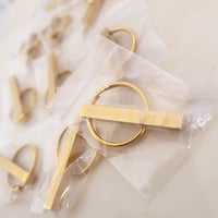 Image 3 of 3D Vertical Bar Pendant Yellow Gold Keychain blanks - Laser Engravable 10 Pack