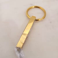 Image 4 of 3D Vertical Bar Pendant Yellow Gold Keychain blanks - Laser Engravable 10 Pack