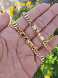 Image 2 of Cz Hanging Virgin and Saint Jude Bracelets
