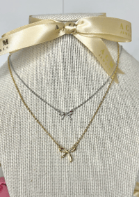 Image 3 of Tiffany Bow Necklace (Silver)