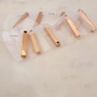 Image 1 of Pack of 10 3D Rose Gold Vertical Bar Pendant Blanks.