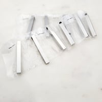 Image 2 of Pack of 10 3D Steel Silver Vertical Bar Pendant Blanks.