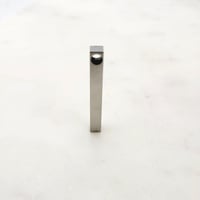 Image 3 of Pack of 10 3D Steel Silver Vertical Bar Pendant Blanks.