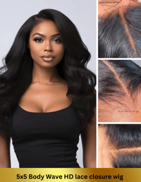 Image 3 of Body Wave 5x5 HD Lace Closure Wig Natural Black