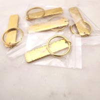 Image 1 of Rectangle Hammered Yellow Gold Keychain Blanks - Pack of 5
