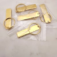 Image 2 of Rectangle Hammered Yellow Gold Keychain Blanks - Pack of 5