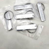 Image 3 of Rectangle Hammered Steel Silver Keychain Blanks - Pack of 5