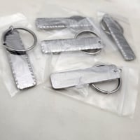 Image 2 of Rectangle Hammered Steel Silver Keychain Blanks - Pack of 5