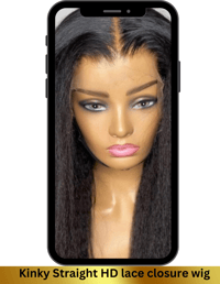 Image 2 of Kinky Straight 5x5 HD  Lace Closure Wig 