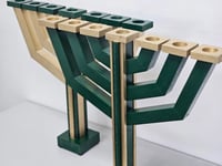 Image 1 of Emerald & Gold Menorah