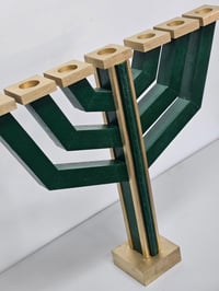 Image 3 of Emerald & Gold Menorah