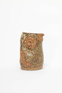 Image 1 of Medium Olive Speckled Flying Dotted Owl Handleless Pitcher