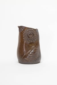 Image 1 of Medium Matte Brown Eyed Flying Handleless Owl Pitcher