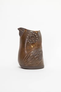 Image 1 of Medium Matte Brown Large Feathered Handleless Pitcher